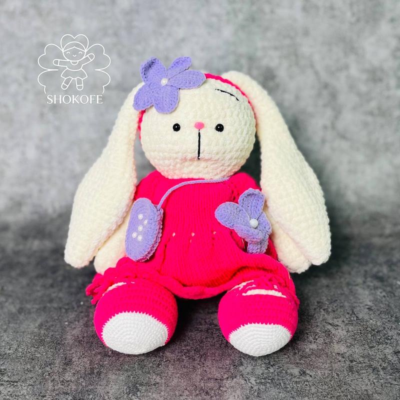 عروسک خرگوش بافت کد۱۰۰