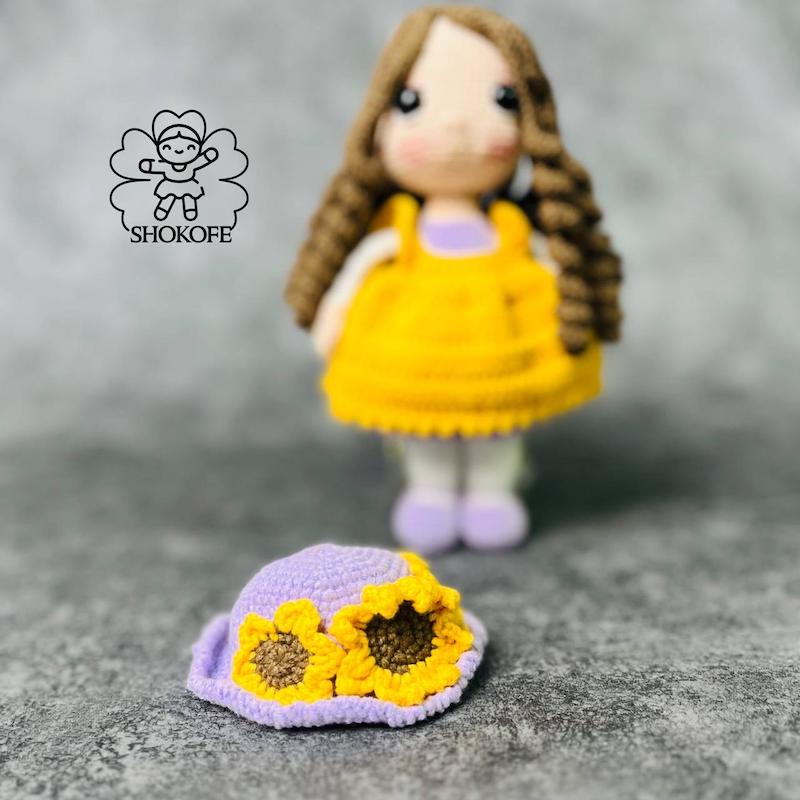 عروسک بافت دخترافتابگردون کد۹۲