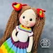 عروسک بافت دختر رنگین کمان کد۵۰