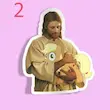 استیکر Jesus carrying ponies