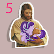 استیکر Jesus carrying ponies