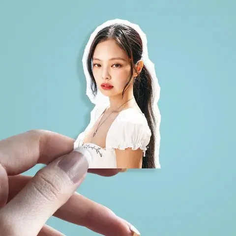 استیکر jennie blackpink White outfit