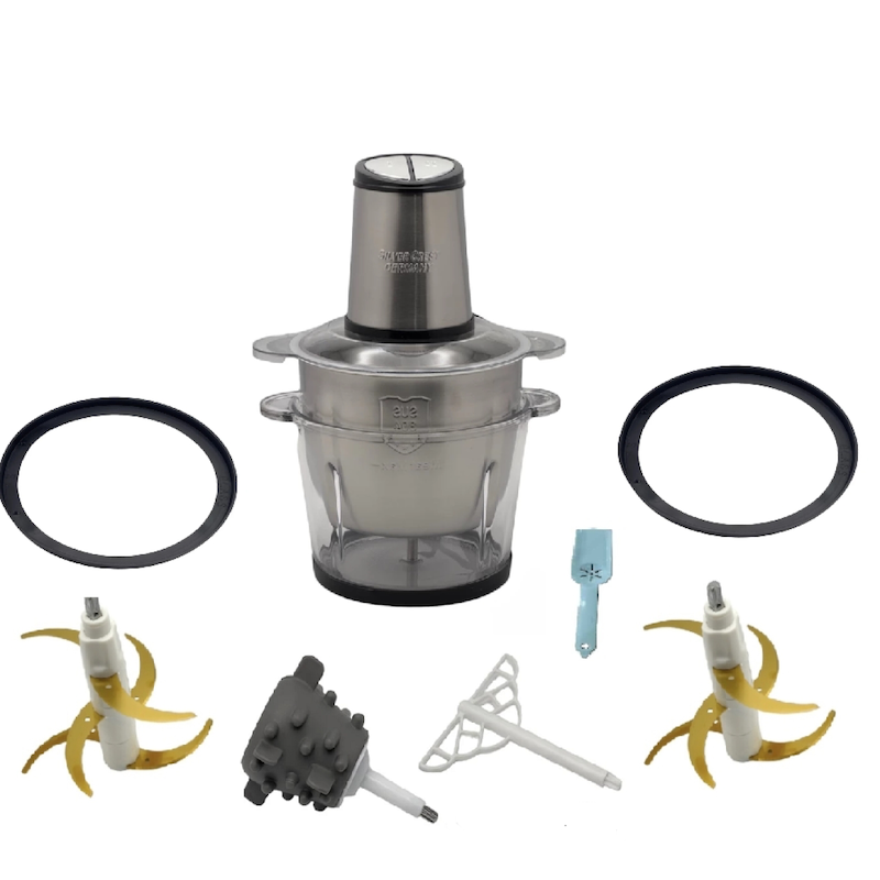 خردکن ۲ کاسه سیلورکرست اصلی ۱۲ تیغه طلایی سیر پاک کن دار