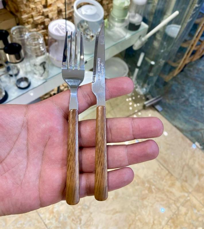 ست کارد و چنگال پذیرایی چوبی