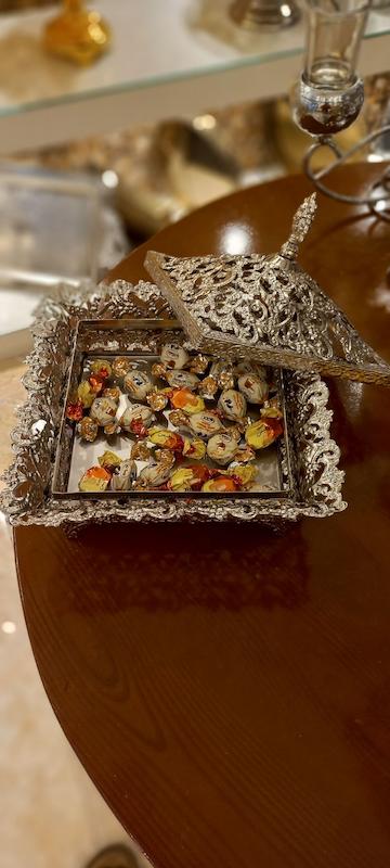 شکلات خوری مربع نورا نقره ای