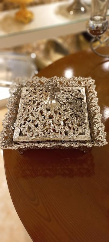 شکلات خوری مربع نورا نقره ای