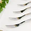 چنگال زیتون خوری 6 عددی مدل دسته چوبی