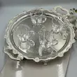 سینی مدل پایه دار برنجی با آبکاری نقره
