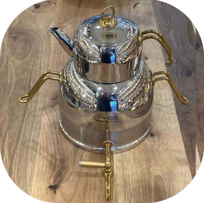 کتری قوری استیل طلایی MGS