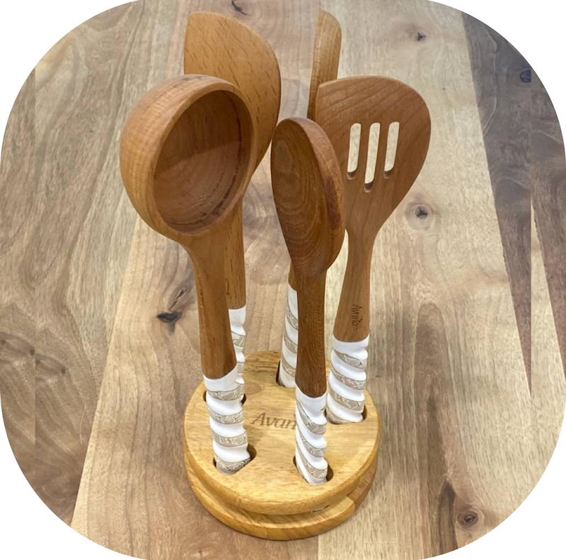 ست کفگیر ملاقه چوبی