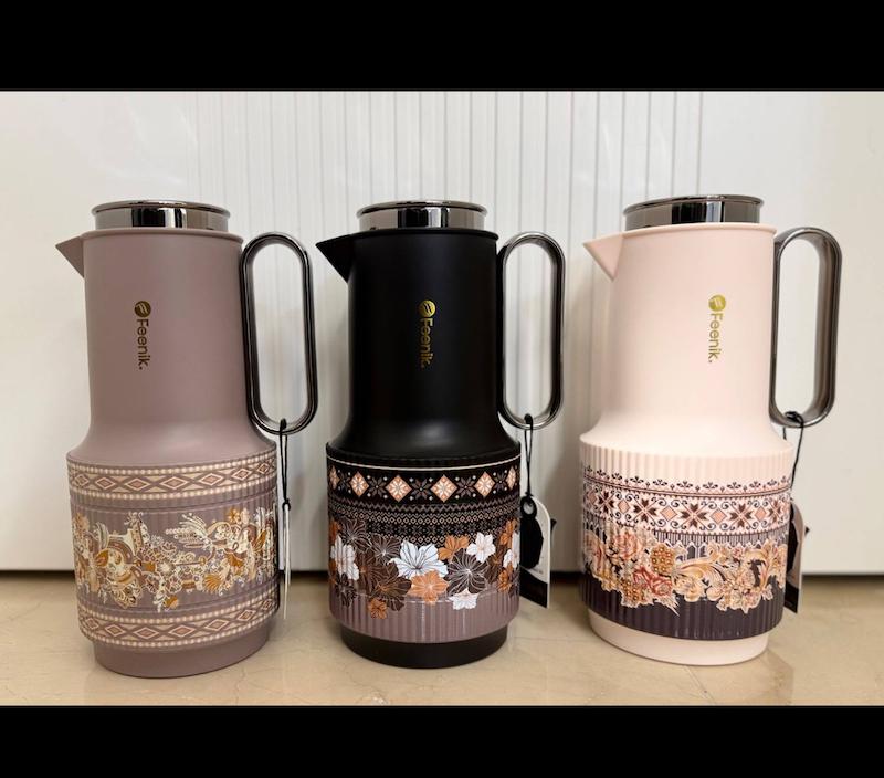 فلاسک شیشه ای گلدار برند FEENIK وارداتی