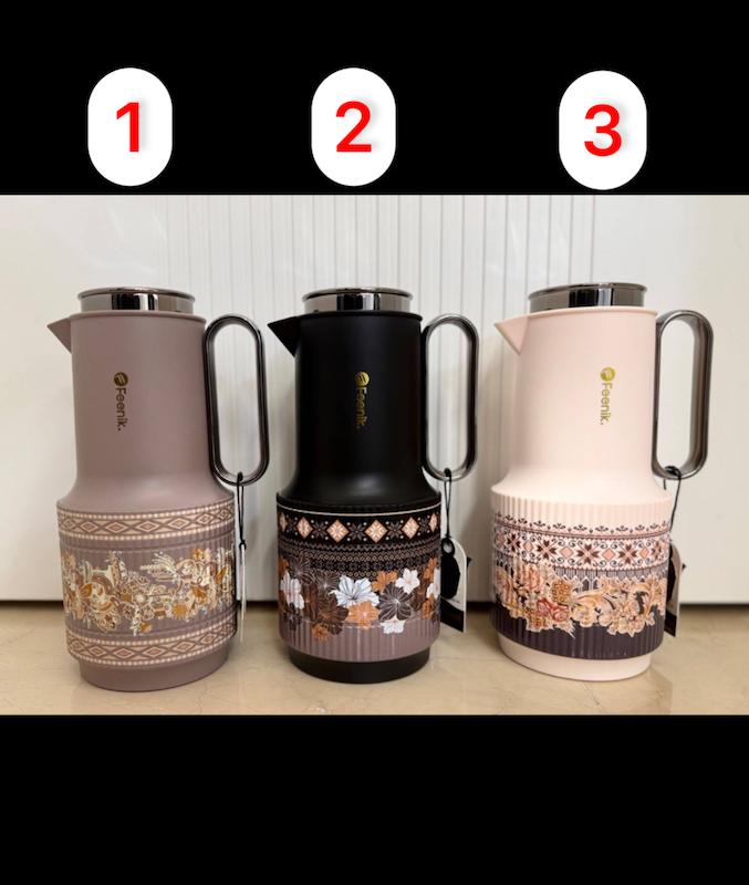 فلاسک شیشه ای گلدار برند FEENIK وارداتی