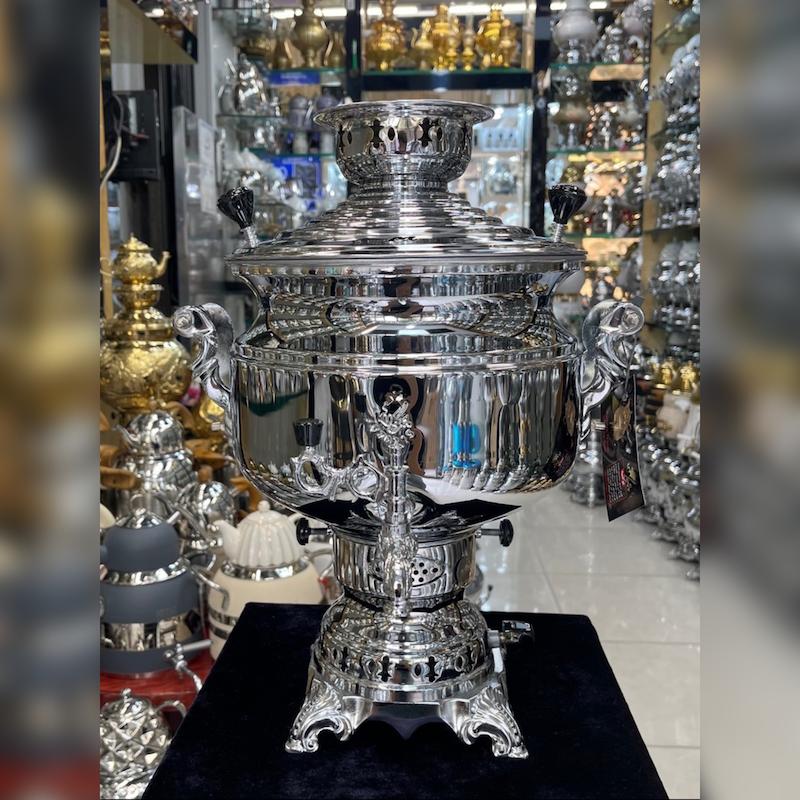 سماور گازی ماندگار مدل استوانه ای ساده گنجایش ۷ لیتر
