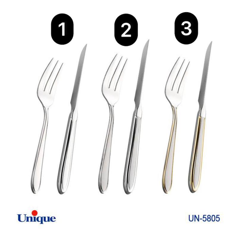 کارد و چنگال میوه 3 بعدی استیل یونیک کد UN-5805