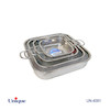 آبکش استیل مربع پایه دار4 سایز یونیک ( اصل ) UN-4091