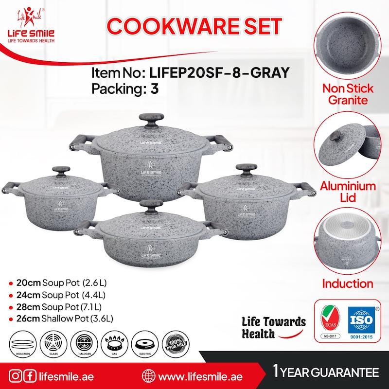 سرویس قابلمه گرانیتی ۸ پارچه لایف اسمایل مدل P20SF