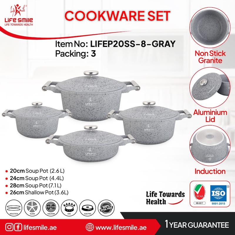 سرویس قابلمه گرانیتی ۸ پارچه لایف اسمایل مدل P20SS