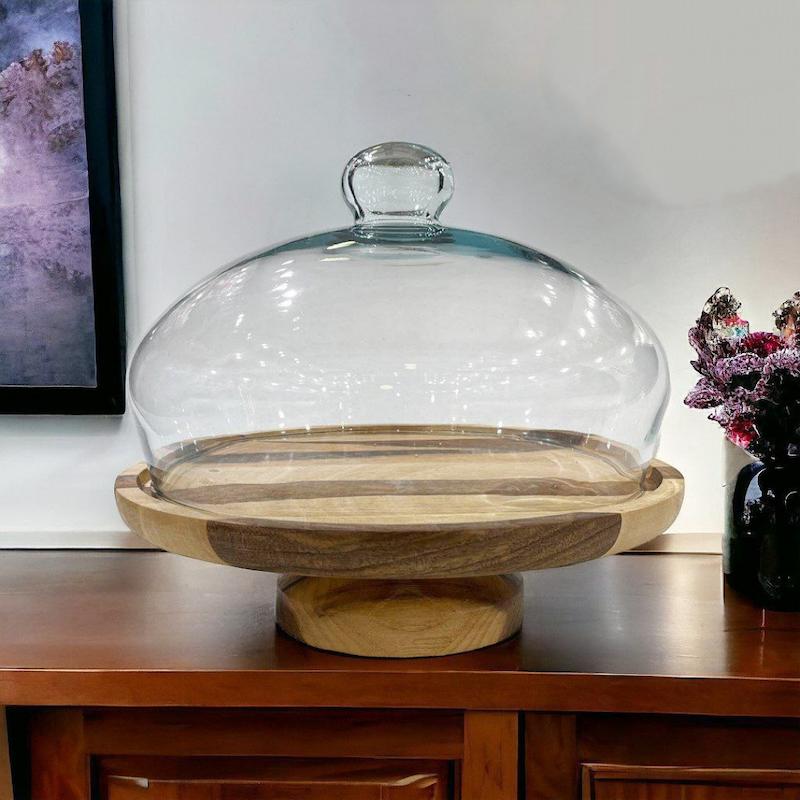 کیک خوری پایه دار چوب گردو