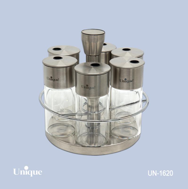 ست جا ادویه 7پارچه یونیک مدل استیل کد UN-1620