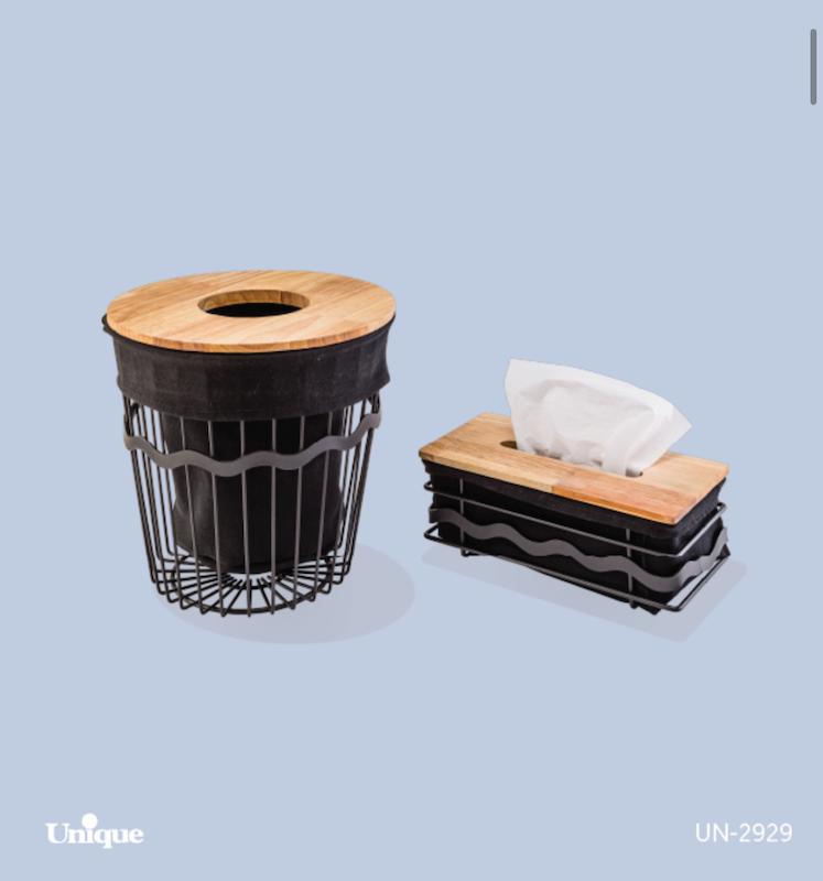 سطل و جای دستمال فلزی یونیک کد 2929