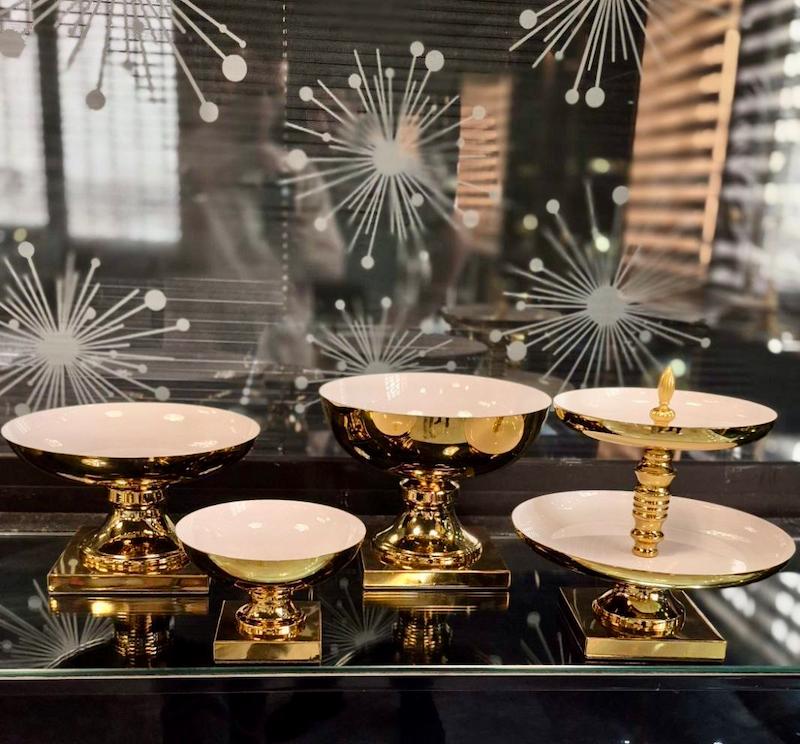 سرویس پذیرایی ۴ تکه فروزان رنگ زیتونی طلایی