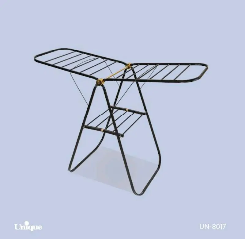 بند رخت فلزی تسمه ای مشکی طلایی یونیک کد UN-8017