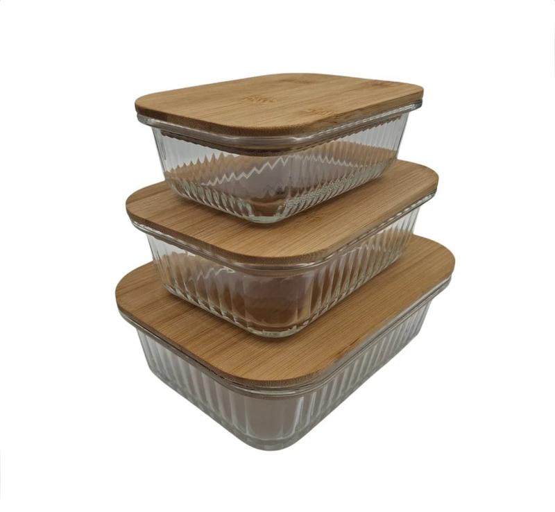 ظرف ۳ تکه در بامبو مستطیل