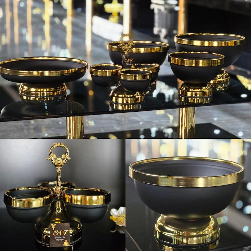 سرویس پذیرایی ۵ تکه رنگ مشکی زیتونی