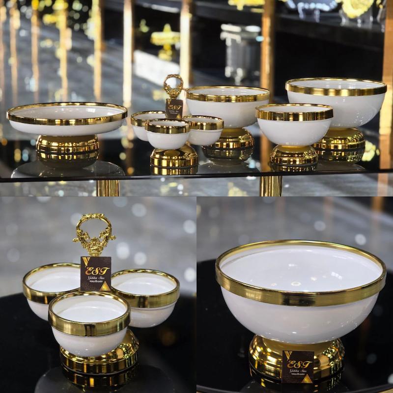 سرویی پذیرایی ۵ تکه رنگ سفید زیتونی