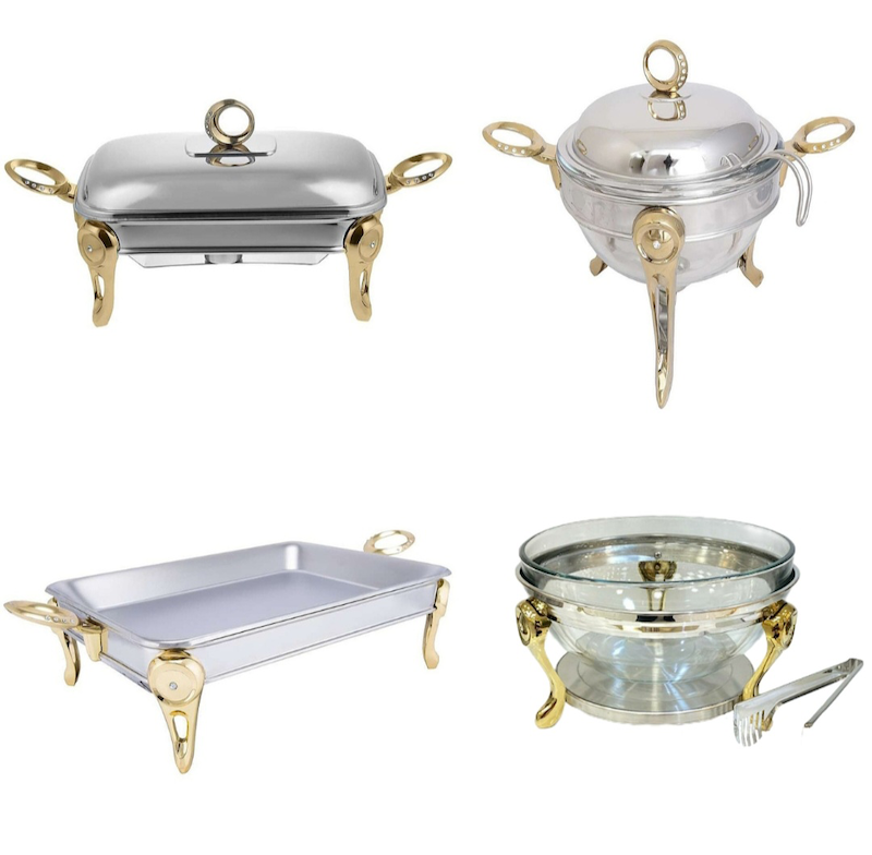 سوفله خوری ۴ تکه استیل طلایی برند رزلند مدل حلقه نگین