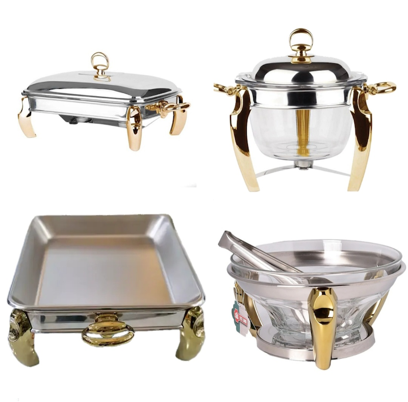 سوفله خوری ۴ تکه پافیلی برند رزلند استیل طلایی