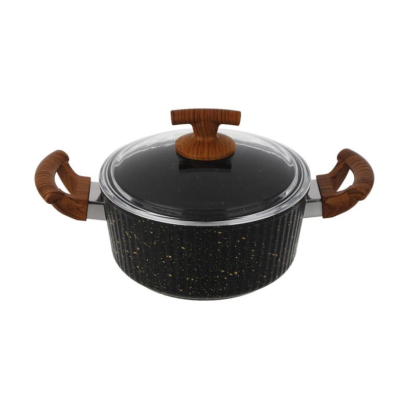 قابلمه اویز پلاس السا دسته چوبی سایز ۲۴ رنگ مشکی