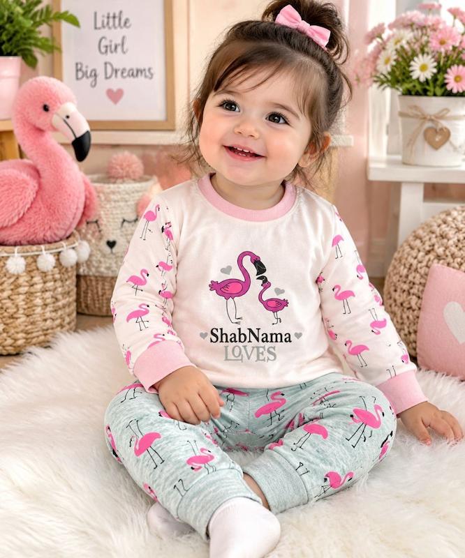 بلوز و شلوار دخترانه فلامینگوساده 