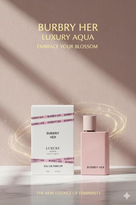 ادو پرفیوم زنانه باربری هر لاکچری آکوا – Burberry Her Luxury Aqua حجم 50 میلی‌لیتر