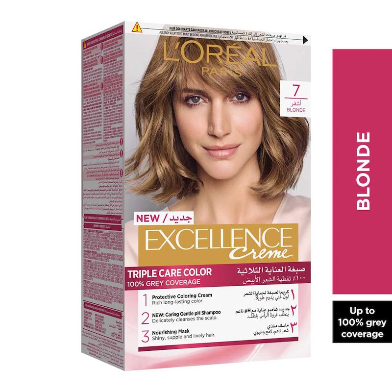 کیت رنگ مو لورآل پاریس Excellence Crème شماره 7 بلوند