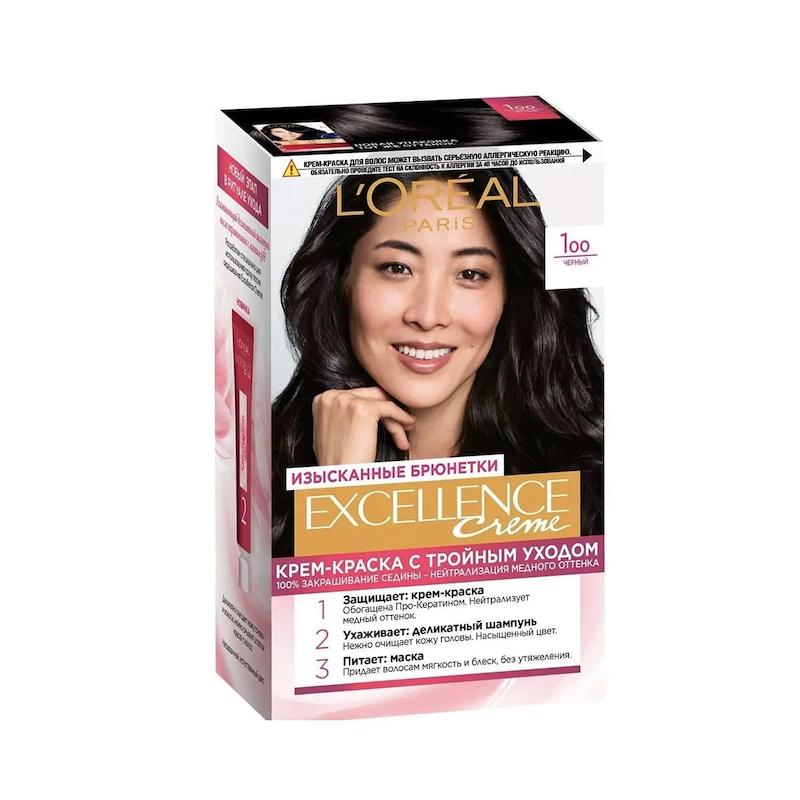 کیت رنگ مو لورآل پاریس Excellence Crème شماره 1.00 مشکب