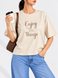 کراپ تیشرت طرح Enjoy the little things کد ۳۳۱۱۸ 