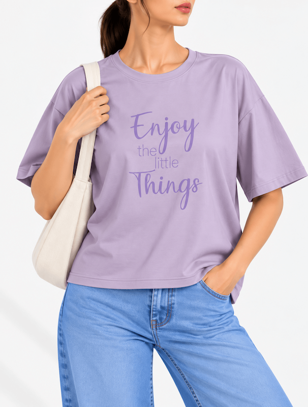 کراپ تیشرت طرح Enjoy the little things کد ۳۳۱۱۸ 