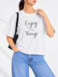 کراپ تیشرت طرح Enjoy the little things کد ۳۳۱۱۸ 