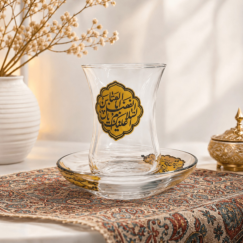 استکان و نعلبکی طرح یا ابالفضل العباس کد 109