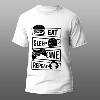 تی شرت کد 023 - بخور، بخواب، بازی کن، تکرار!