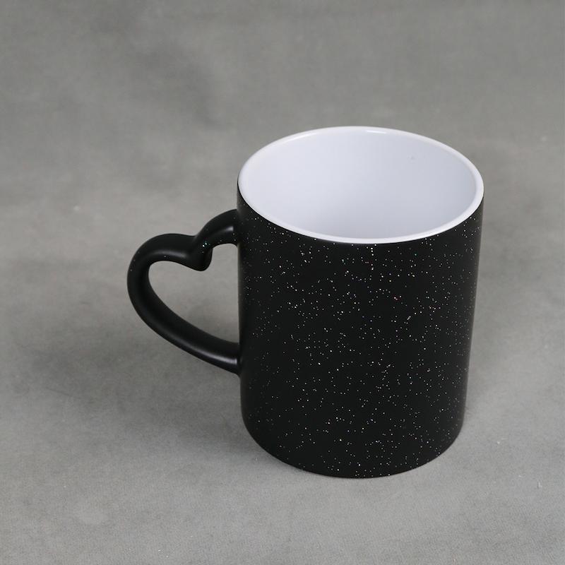 ماگ حرارتی (جادویی) اکلیلی دسته قلبی - طرح دلخواه