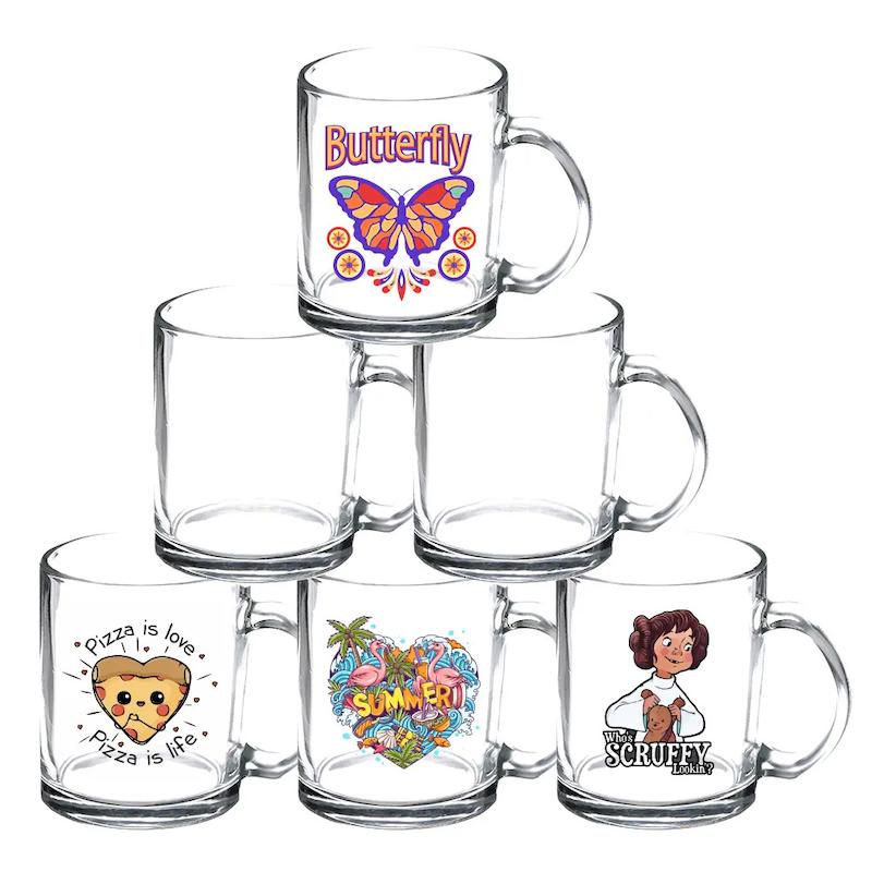 ماگ شیشه ای شفاف (بلوری) - طرح دلخواه