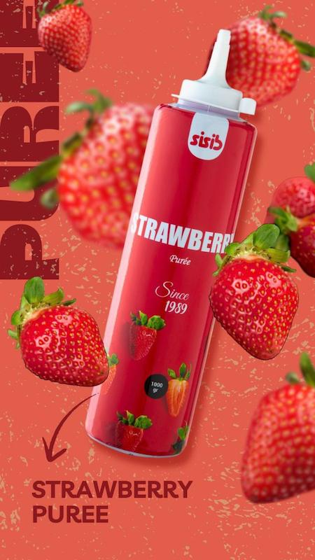 پوره توت فرنگی ۱کیلویی SiSib  سی سیب