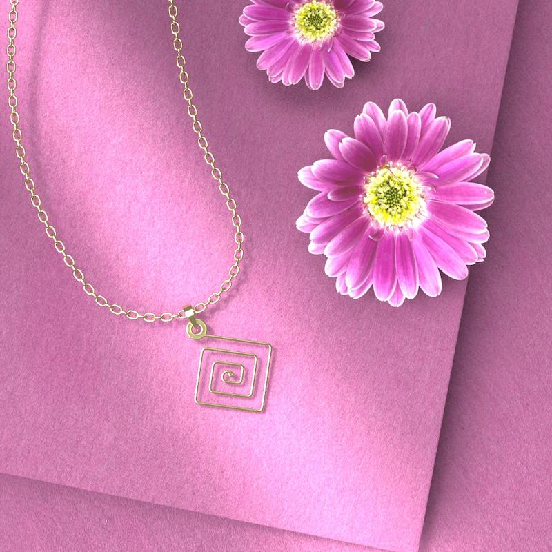 گردنبند طلا 18 عیار زنانه مدوپد مدل هندسی کد S1074
