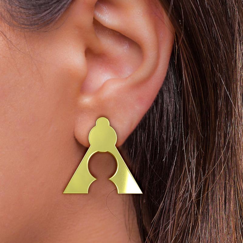 گوشواره طلا مدل هندسی کد GA10370