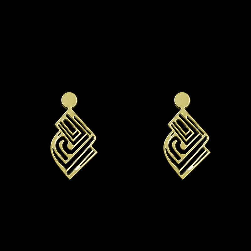 گوشواره طلا مدل هندسی کد GA10438