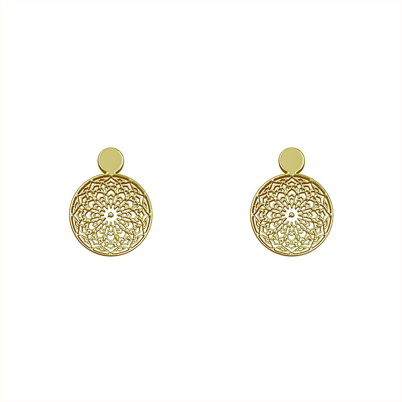 گوشواره طلا مدل دایره اسلیمی کد GA10462