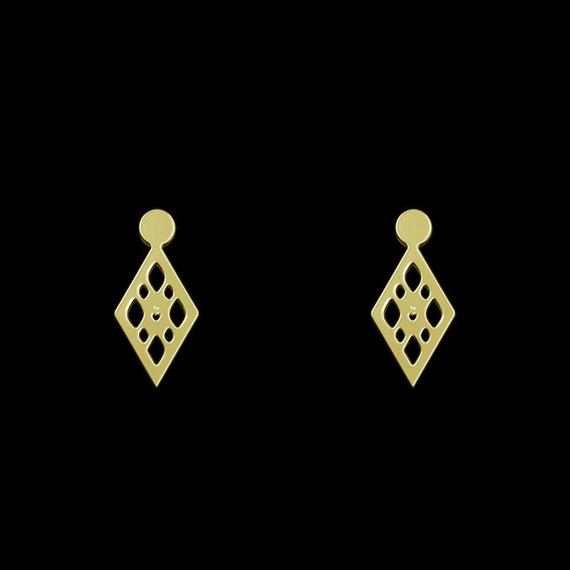 گوشواره طلا مدل لوزی کد GA10480