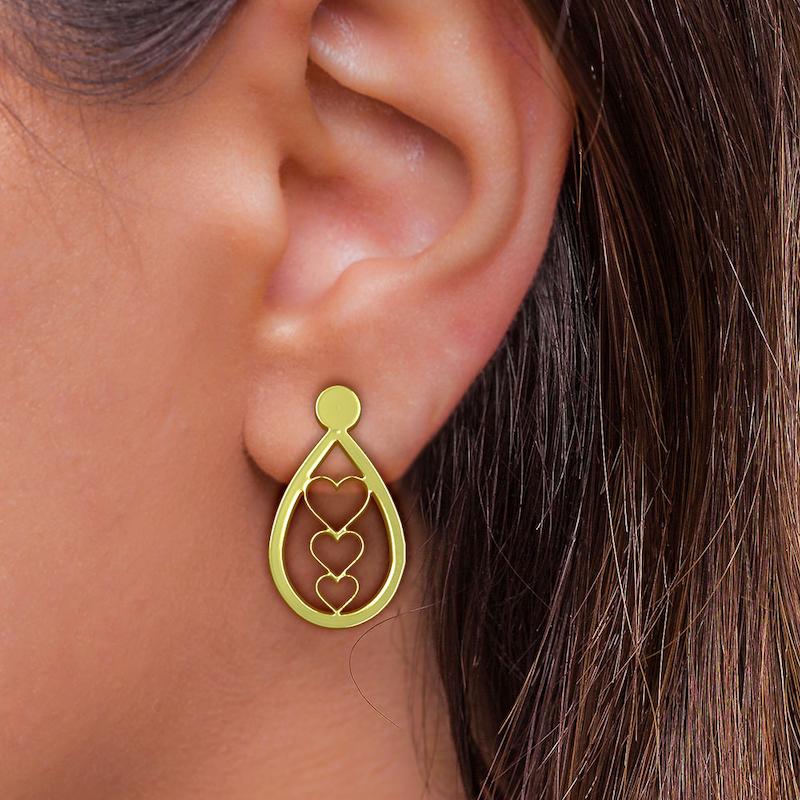 گوشواره طلا مدل قلب کد GA10491